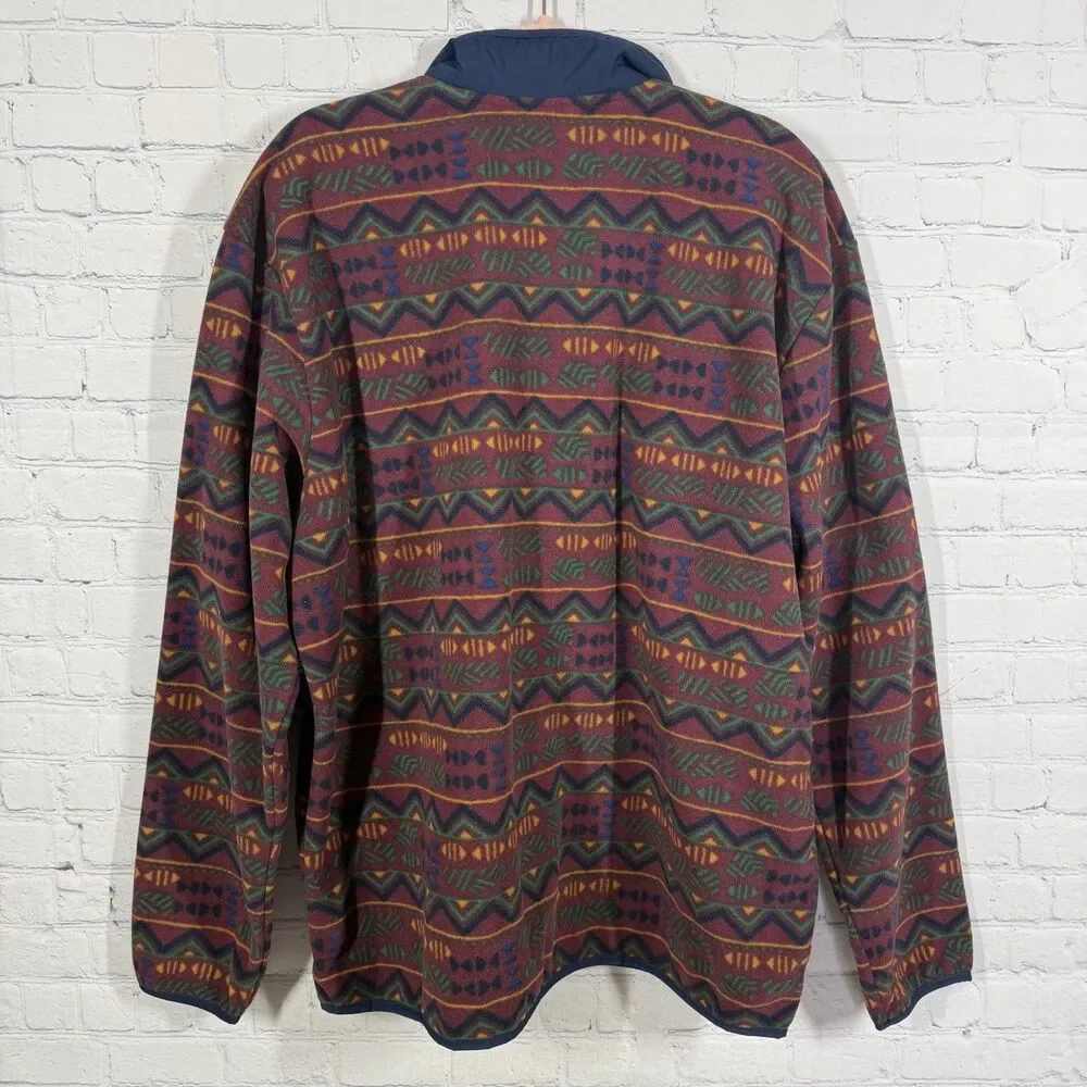 Columbia Southwestern Fleece Jacket Mens 1X Retro Aztec Outdoor Camping Hiking